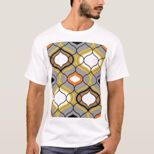 Camiseta Linhas onduladas, padrão geométrico sem costura.
