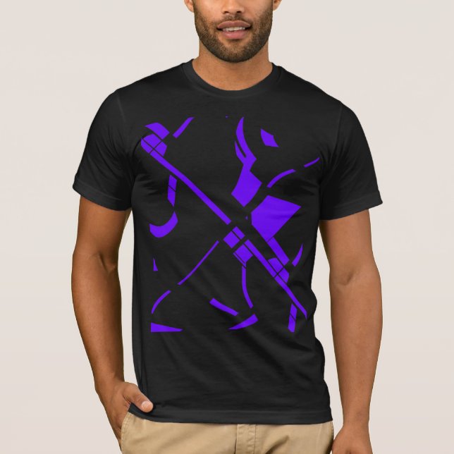 Camiseta Linhas onduladas roxas Abstrato Contemporâneo MCM (Frente)