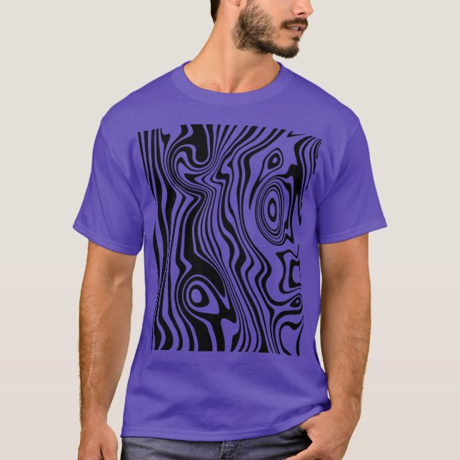 Camiseta Linhas Pretas e Roxas Adormecidas de abstrato - Pe (Frente)
