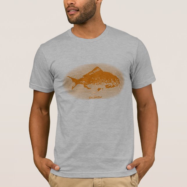 Camiseta Linhas Retro Peixe Laranja (Frente)