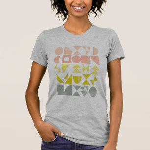 Camiseta Linhas Simples de Formas Geométricas em Pastel Cor
