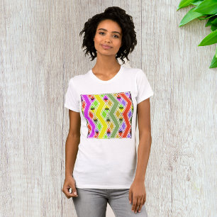 Camiseta Linhas Zigzag Coloridas Mulheres T-Shirt