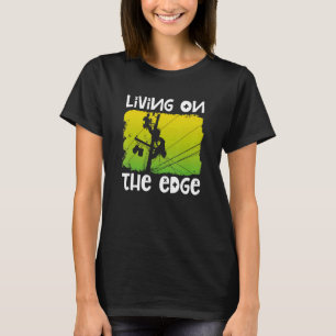 Camiseta Linhista Vivendo na Borda da Linha de Cabo do Post
