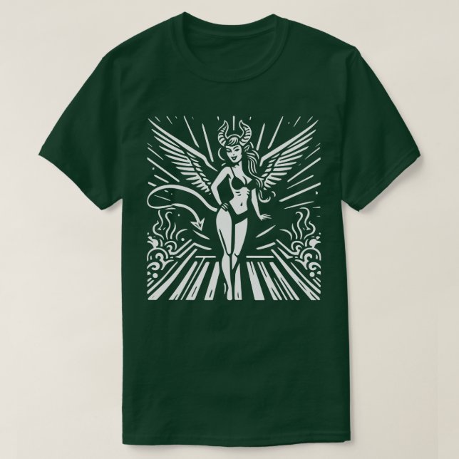 Camiseta Lino Cut Devil Girl (Frente do Design)