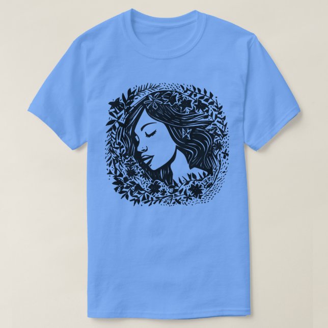 Camiseta Linocut Mulher (Frente do Design)