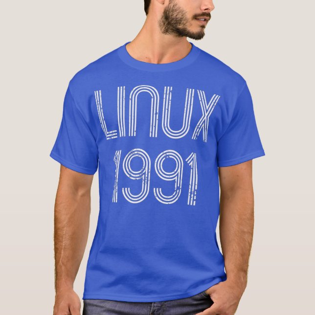 Camiseta Linu 1991 para Geeks de software livre desprocessa (Frente)