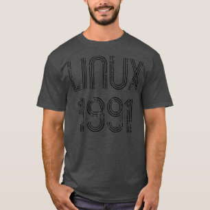 Camiseta Linu 1991 para Geeks que adoram software livre