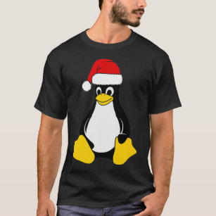 Camiseta Linu Mascot Tu, o Geek do Nerd Penguin Santa Hat