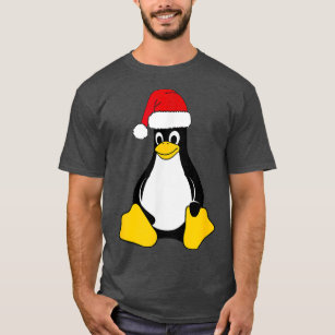 Camiseta Linu Mascot Tu, o Geek do Nerd Penguin Santa Hat
