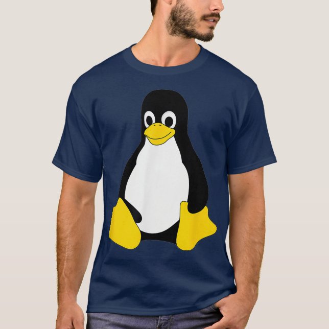 Camiseta Linu Mascot Tu, o Geek Pinguim, pessoa de TI (Frente)