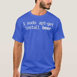 Camiseta Linu Sudo AptGet Beer Engraçado Linu Humor Tee