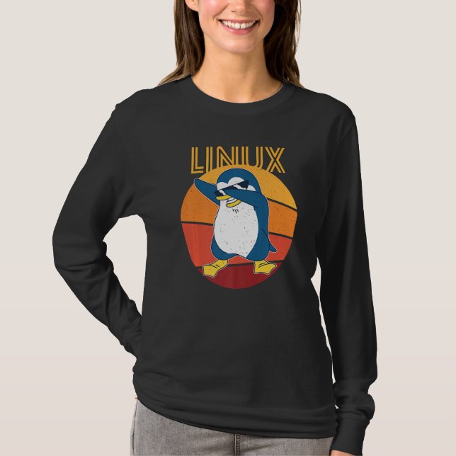 Camiseta Linux Admin Cool Penguin Nerd Informatics Premium (Frente)