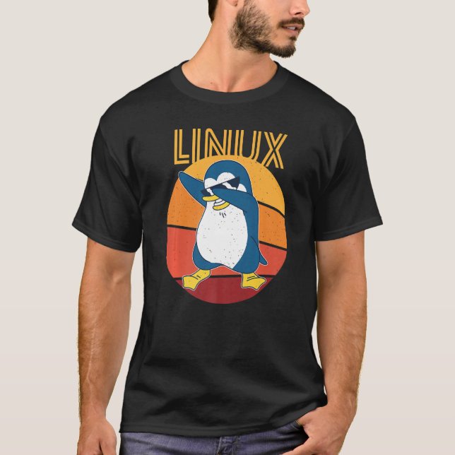 Camiseta Linux Admin Cool Penguin Nerd Informatics Premium (Frente)