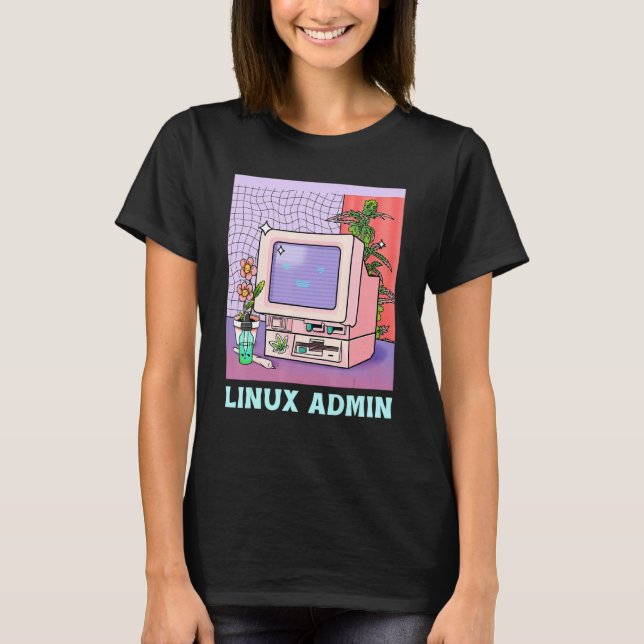 Camiseta Linux Admin Linux Penguin Linux Information Skill (Frente)