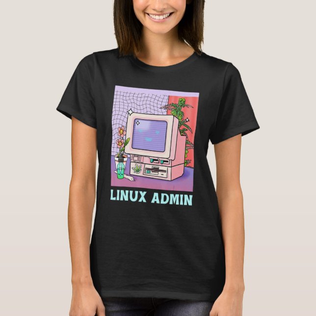 Camiseta Linux Admin Linux Penguin  Linux Information Skill (Frente)