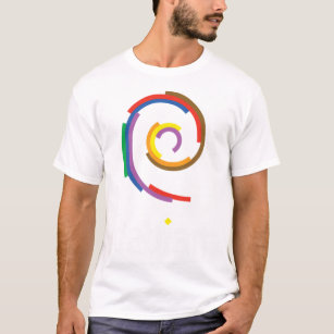 Camiseta Linux Debian de cor escura
