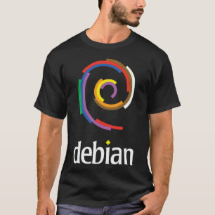 Camiseta Linux Debian de cor escura