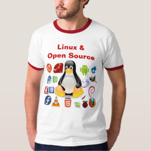Camiseta Linux e código aberto