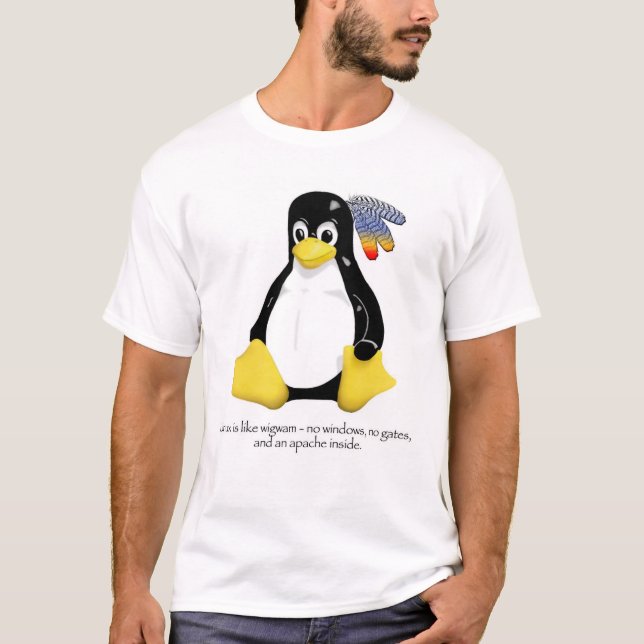 Camiseta Linux é como um wigwam (Frente)