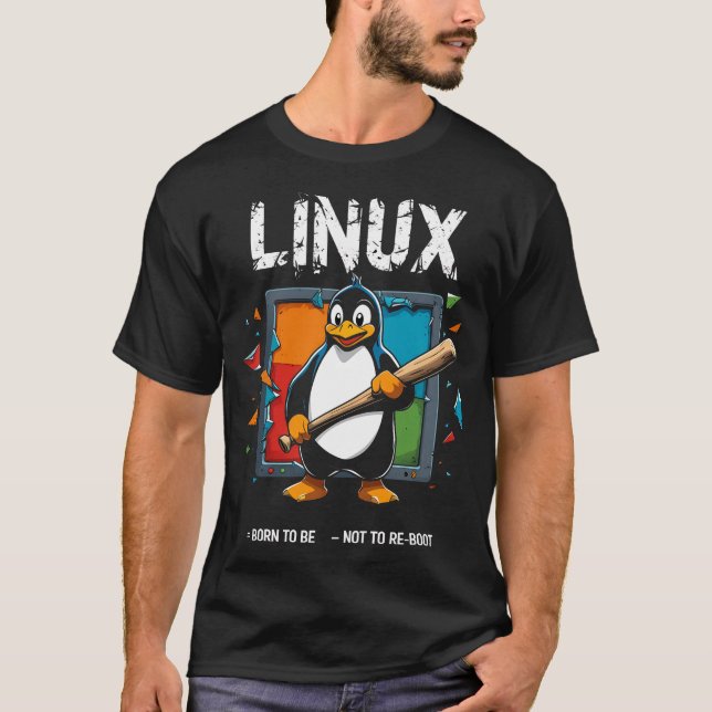 Camiseta Linux - Nascer a ser raiz (Frente)