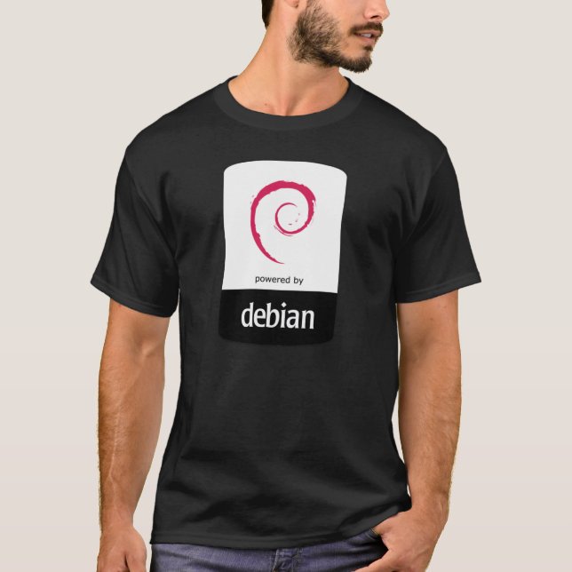Camiseta Linux - Powered by Debian T-Shirt (Frente)
