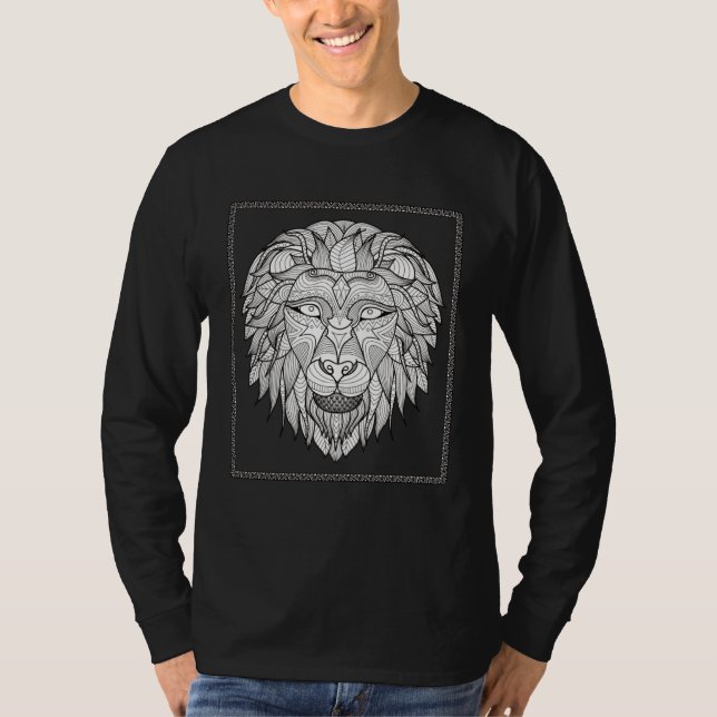 Camiseta Lion 2  Color Your Own  Colorific Tees (Frente)