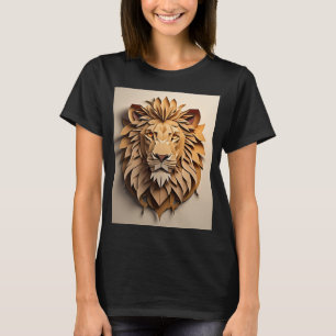 Camiseta Lion 3D Paper Art Design T-shirt