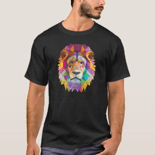 Camiseta Lion Abstrato Polygon Legal Geométrico Selvagem 1