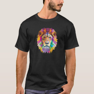 Camiseta Lion Abstrato Polygon Legal Geométrico Wild Animal
