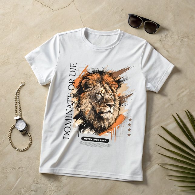 Camiseta Lion Alpha Mindset – Gráfico Dominar ou M (Criador carregado)