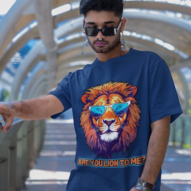 Camiseta Lion Art Pun Piada "Você É Leão Para Mim? Engraçad (Criador carregado)