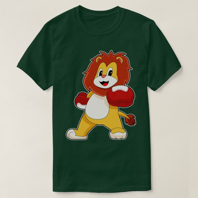 Camiseta Lion Boxer Boxing luvas Boxing (Frente do Design)