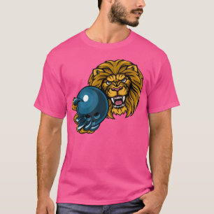 Camiseta Lion Cartoon Sports Lions Team Mascot Holding Bowl