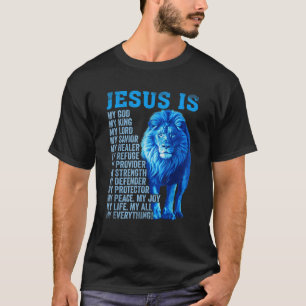 Camiseta Lion Christian Jesus é meu Deus Rei Senhor e Salva