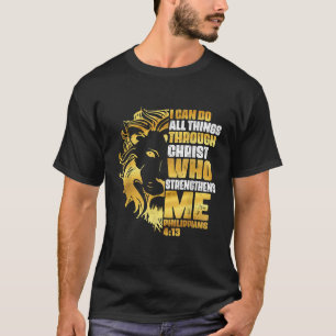 Camiseta Lion Christian Posso Fazer Tudo Através Do Cristo