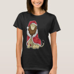 Camiseta Lion Christmas Santa hat<br><div class="desc">Este design é o presente perfeito para um aniversário,  Natal e outras celebrações. É adequado para mulheres,  homens e crianças.</div>