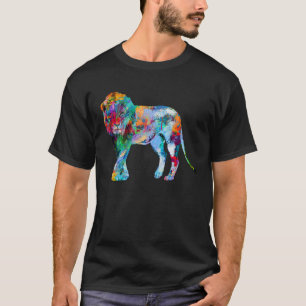 Camiseta Lion Colorida Lion abstrato Painting Lion