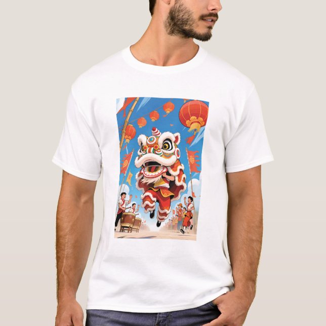 Camiseta Lion Dance Men White  (Frente)