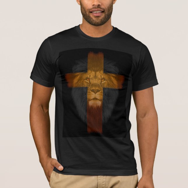 Camiseta LÍON DE JUDAH JESUS T-shirts cristãs (Frente)