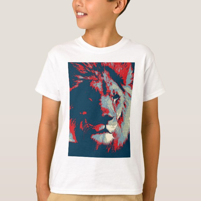 Camiseta Lion de pop Art (Frente)