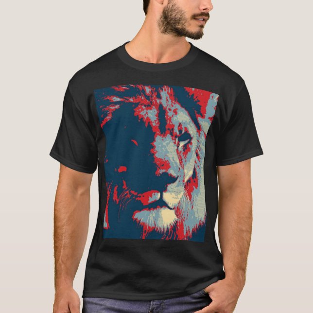 Camiseta Lion de pop Art (Frente)