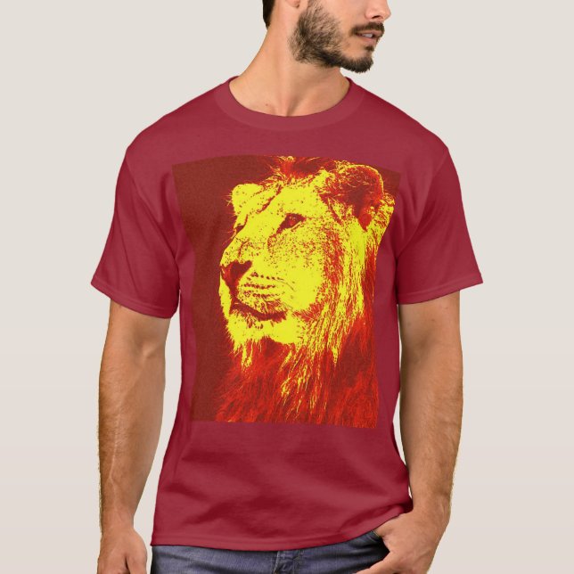 Camiseta Lion de pop Art (Frente)