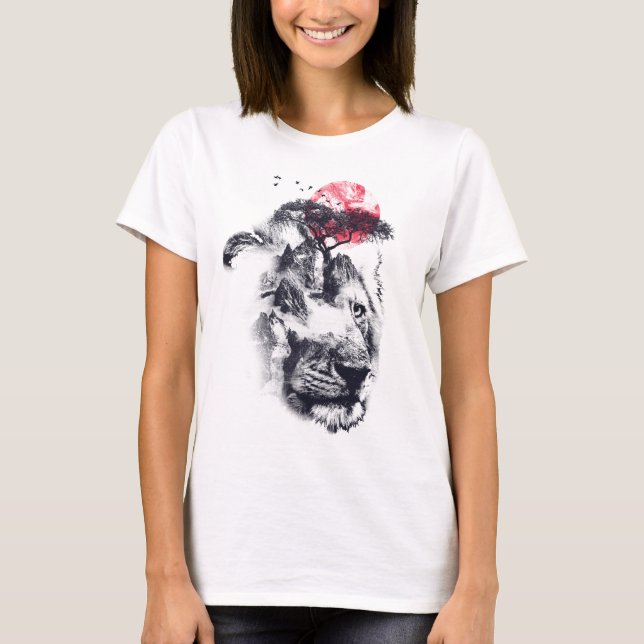 Camiseta Lion Design Double Exposed (Frente)