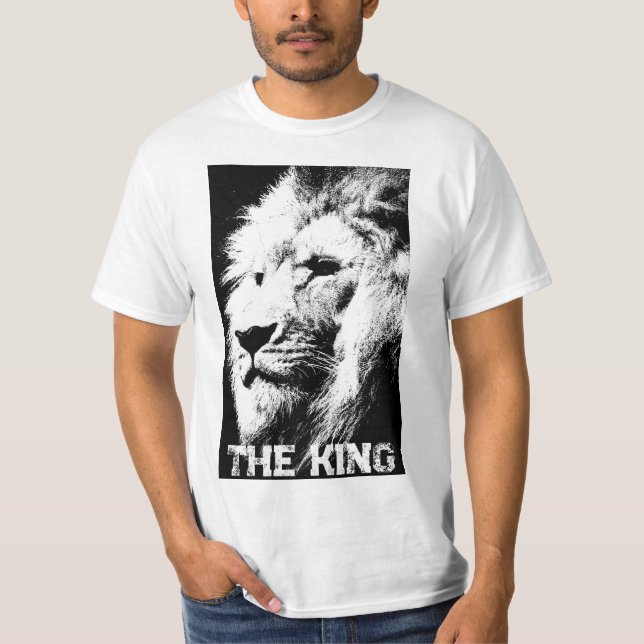 Camiseta Lion Face King Elegante Modern Mens Modelo White (Frente)