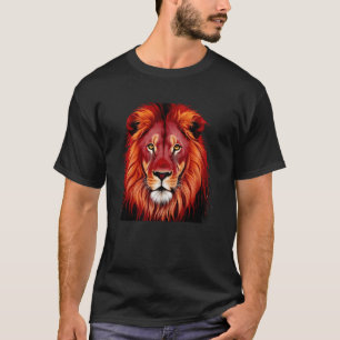 CAMISETA LION FACE RED COLORFUL LIONS CUTE