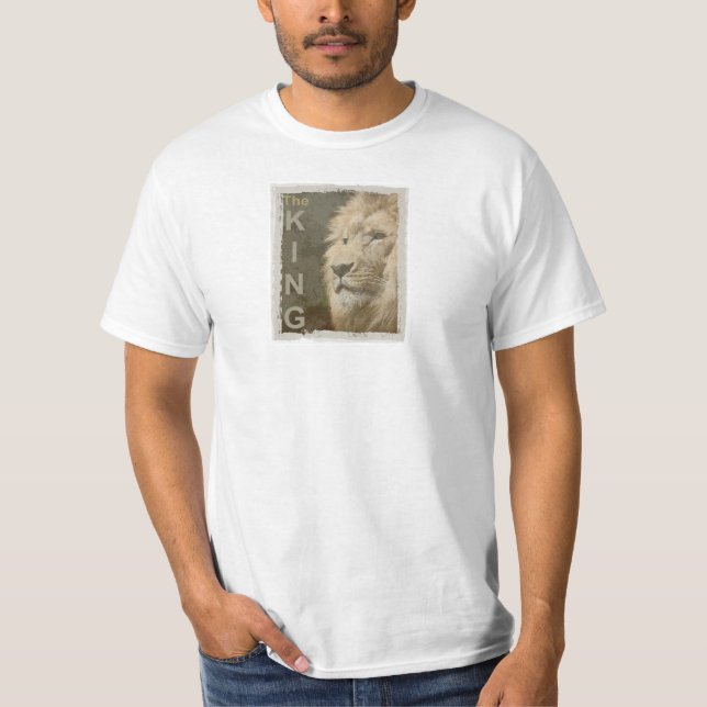 Camiseta Lion Face Superior Modelo Mens Valor Moderno (Frente)