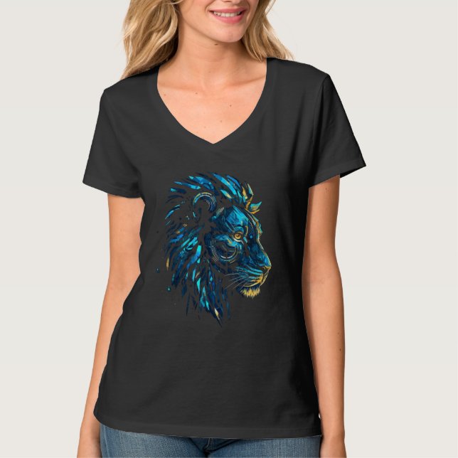 Camiseta Lion Fantasy Robot Zoo Animal Lion (Frente)