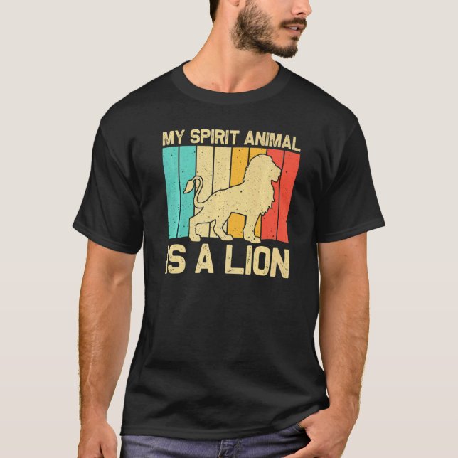 Camiseta Lion For Men Women African Safari Zoo Animal Retro (Frente)