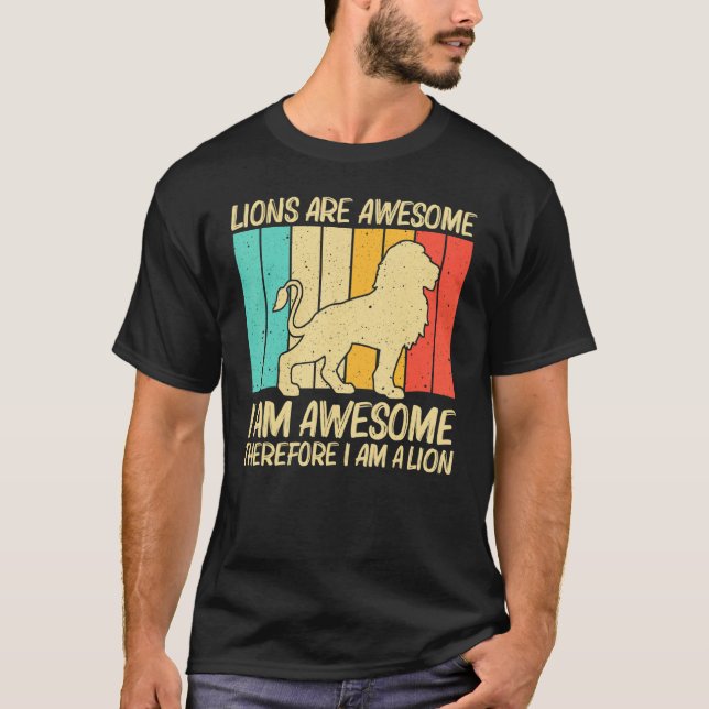Camiseta Lion For Men Women African Safari Zoo Animal Retro (Frente)