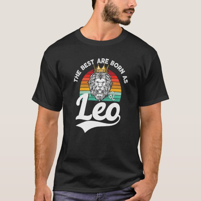 Camiseta Lion Graphic Julho Aniversário Leo Zodiac (Frente)